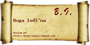 Buga Ivána névjegykártya